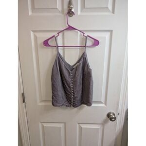 Madewell Velvet Ruched Button Front Cami Top Lavender - Size 2